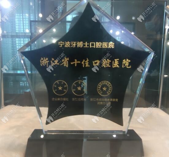 宁波牙博士被评为浙江省十佳口腔医院