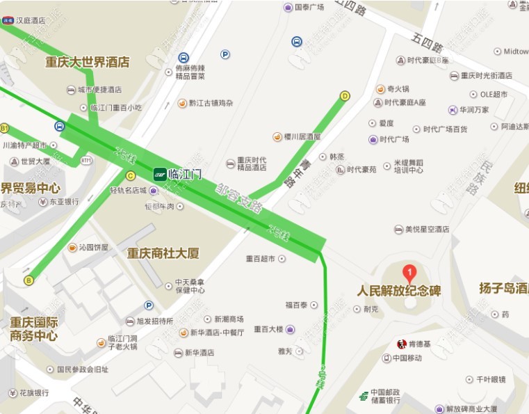 重庆解放碑附近地域图