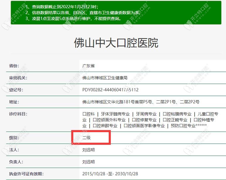 中大口腔医院的资质