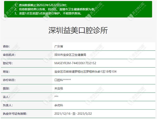 深圳益美口腔资质