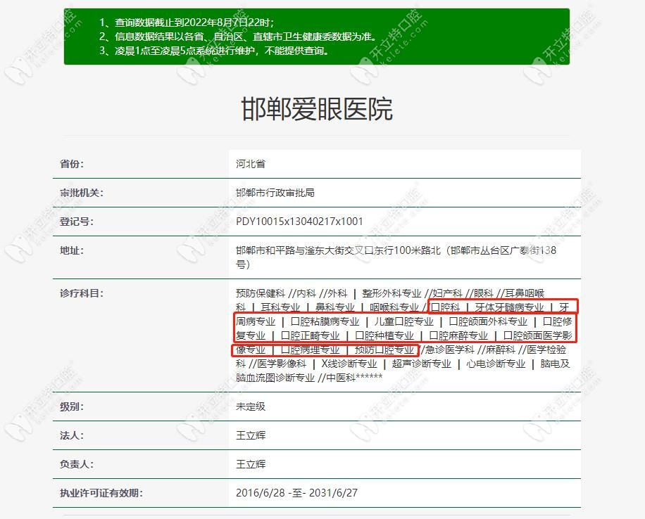 邯郸爱眼医院认证信息