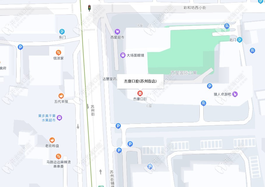 北京杰康西屋口腔在地图上位置