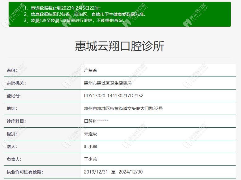 惠州云翔口腔醫(yī)療資質(zhì)