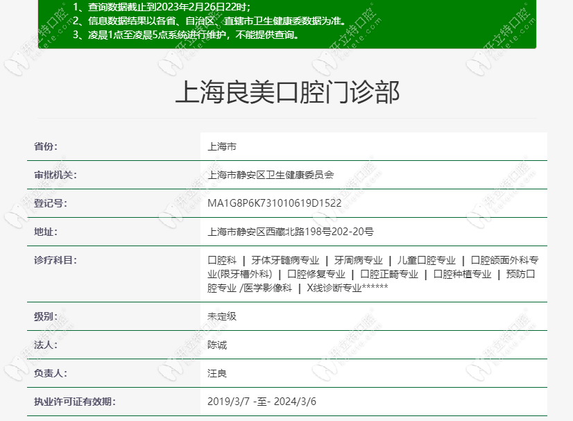 上海良美口腔门诊部资质