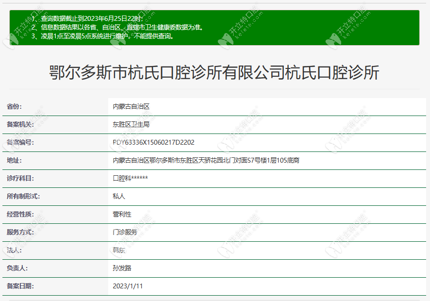 鄂爾多斯市杭氏口腔診所資質(zhì)
