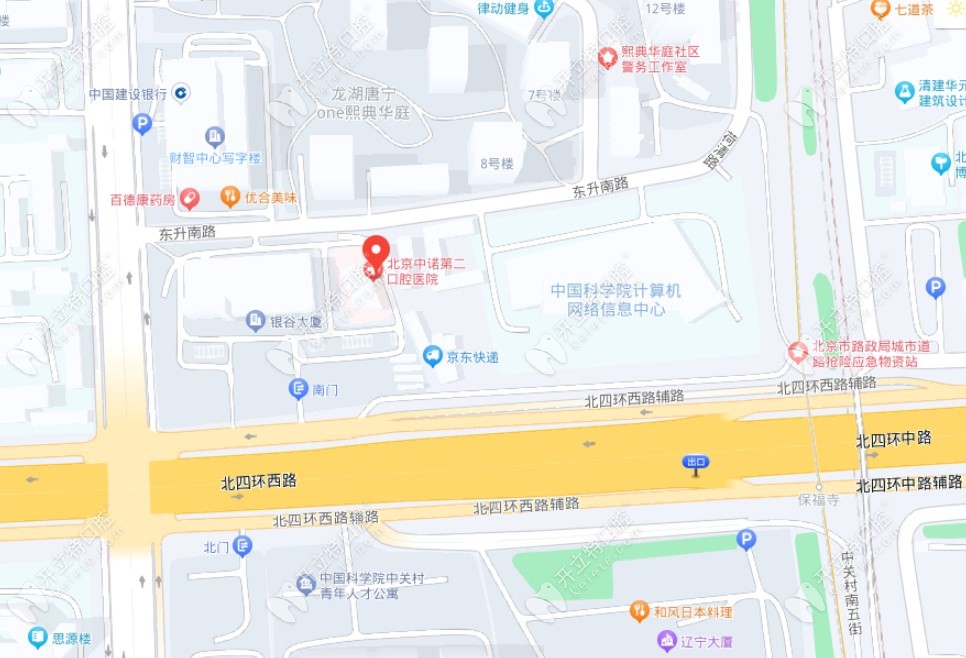 北京中诺第二口腔医院地图上位置kelete.com
