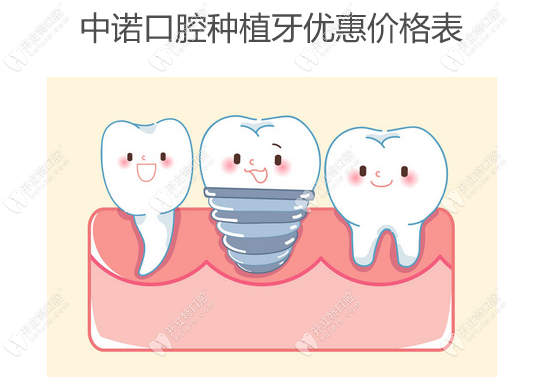 中诺口腔种植牙优惠价格表