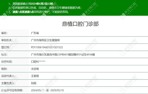 廣州鼎植口腔醫(yī)療資質信息