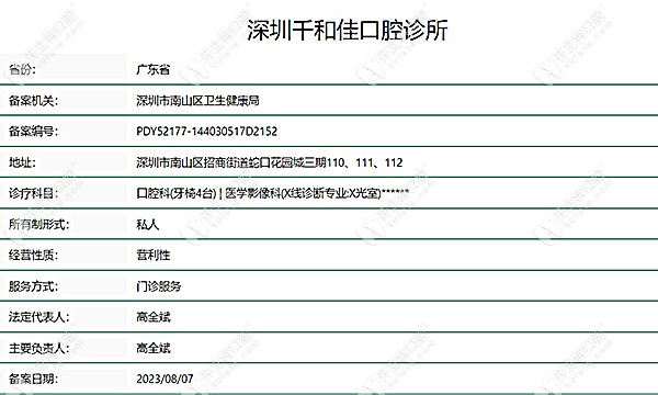 深圳千和佳口腔