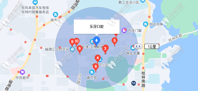 紅色標(biāo)注為周邊公交站