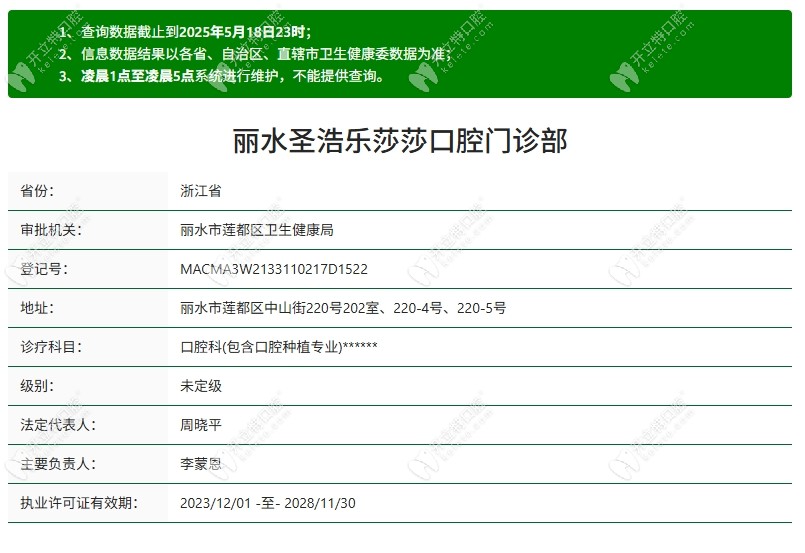 麗水樂莎莎口腔麗水樂莎莎口腔資質