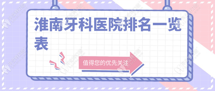 淮南牙科医院排名一览表:淮南口碑中又好又不贵的口腔名单