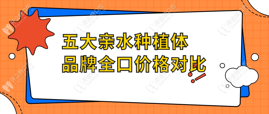五大親水種植體品牌全口價格對比