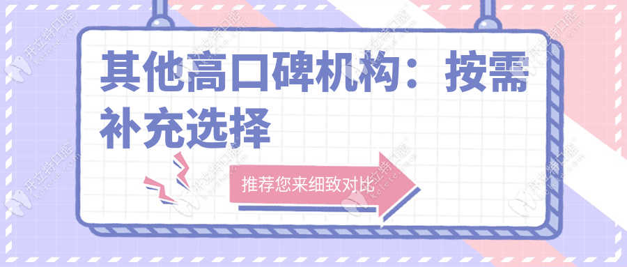 其他高口碑機構：按需補充選擇