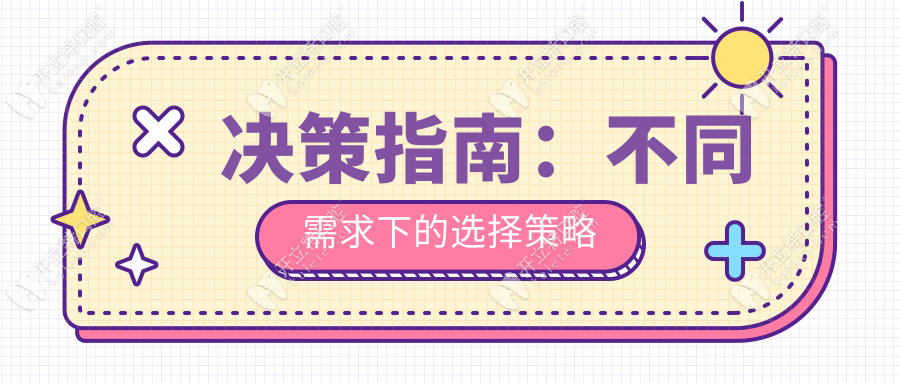决策指南：不同需求下的选择策略