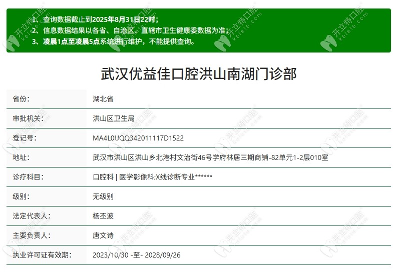 武汉优益佳口腔南湖店资质kelete.com