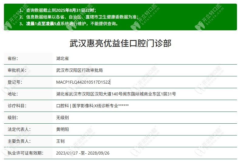 武汉优益佳口腔钟家村门诊部资质