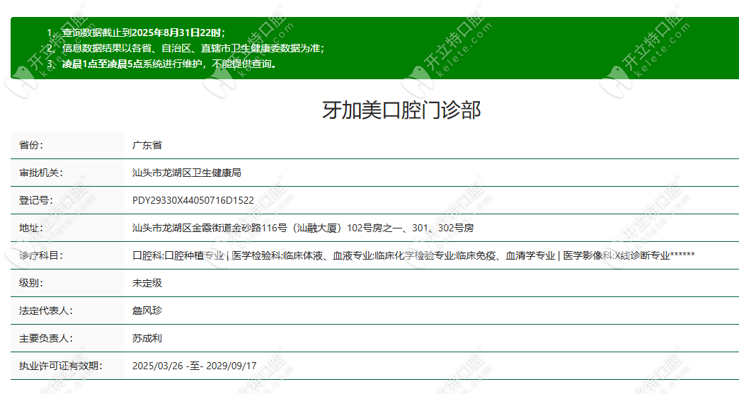汕頭牙加美口腔門診部資質(zhì)www.mickeric.com