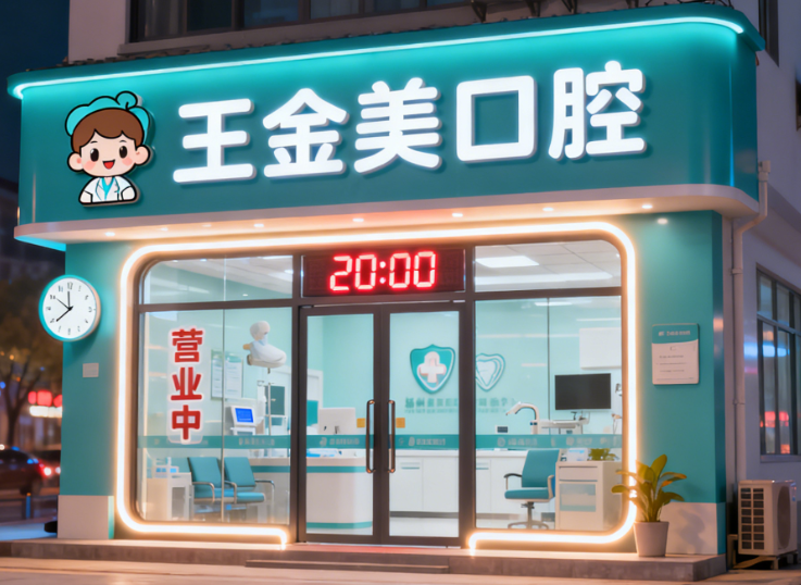 扬州王金美口腔门诊电话地址是多少？2025探店：邗江店营业至20点，种植牙5919元起！