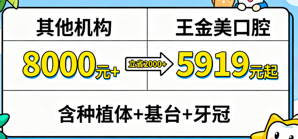 王金美口腔种植牙价格全解析