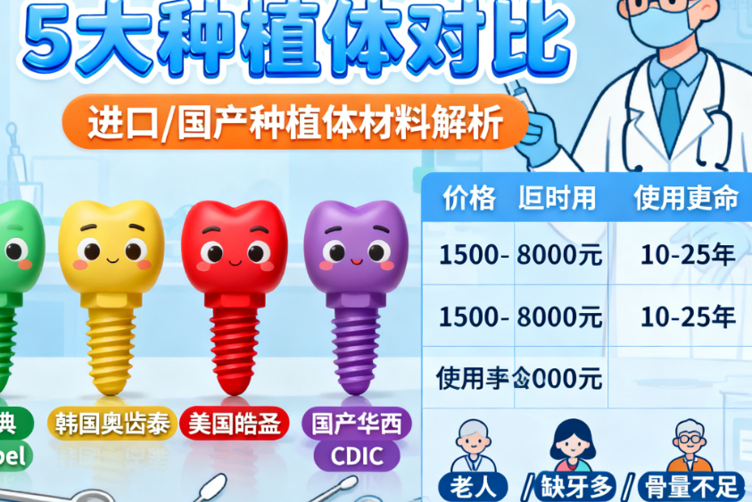 龍口信德口腔種植牙怎么樣？2025新版測評：5大種植體對比+3個避坑指南