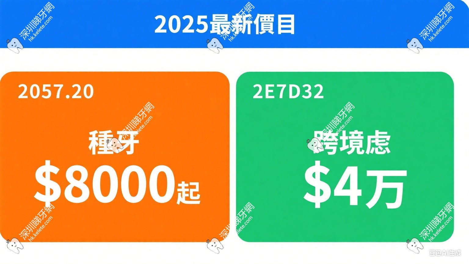 香港牙医收费价目表
