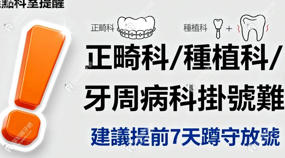 點樣提高熱門科室(正畸/種植/牙周)掛號 點樣提高熱門科室(正畸/種植/牙周)掛號